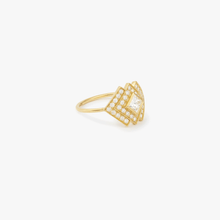 Load image into Gallery viewer, Ginger bague 6 diamants blancs et or jaune 18 carats profil