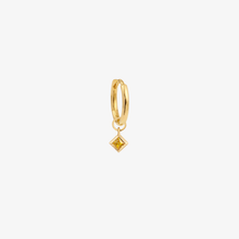 Cargar imagen en el visor de la Galería, Mini boucle d'oreilles piercing saphir jaune Or 18 carats Sophie d'Agon face