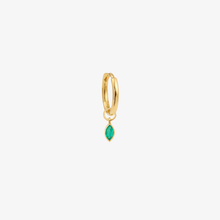 Load image into Gallery viewer, Mini boucle d'oreilles piercing emeraude Or 18 carats Sophie d'Agon Face