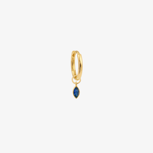 Load image into Gallery viewer, Mini boucle d'oreilles piercing saphir bleu marine Or 18 carats Sophie d'Agon Face