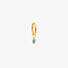 Load image into Gallery viewer, Mini boucle d'oreilles piercing turquoise Or 18 carats Sophie d'Agon Face