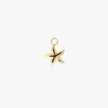 Load image into Gallery viewer, Charm étoile de mer, or jaune 18 carats, diamants blancs, face