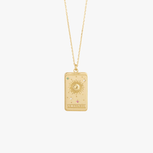 Cargar imagen en el visor de la Galería, Collier Tarot, or jaune 18 carats, saphir rose, saphir jaune, émeraude, diamants blancs, face