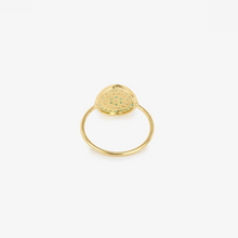 Load image into Gallery viewer, Bague Yellowstone 1 Anis en or 18k avec émeraudes et diamants blancs dos
