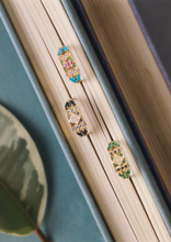 Load image into Gallery viewer, Bague ava 2 turquoise or jaune, rubis, émeraudes, saphirs roses et turquoises nature-m