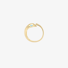 Cargar imagen en el visor de la Galería, Bague dauphin, or jaune 18 carats, turquoises naturelles, coté
