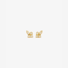 Load image into Gallery viewer, Camélia Boucles d'Oreilles 1 Diamant, or jaune et diamants blancs, face