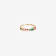 Load image into Gallery viewer, Gaia Bague 2 Rouge avec saphir rose, émeraude et rubis face