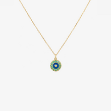 Charger l'image dans la visionneuse de la galerie, Luna Collier 1 Hydra en or 18k avec saphir jaune et émeraudes face