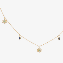 Charger l'image dans la visionneuse de la galerie, Miniflower Choker 1 Bleu , or jaune , saphirs bleu , diamant , émeraude