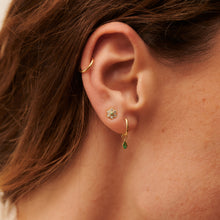 Load image into Gallery viewer, Mini boucle d'oreilles piercing émeraude Or 18 carats Sophie d'Agon