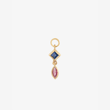 Load image into Gallery viewer, Charm piercing saphir Bleu saphir Rose Or 18 carats Sophie d'Agon Face