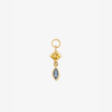 Load image into Gallery viewer, Charm piercing saphir jaune saphir bleu Or 18 carats Sophie d'Agon Face