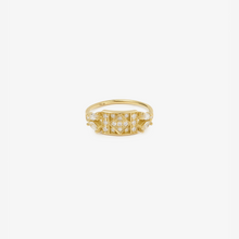 Load image into Gallery viewer, Ava bague 2 diamant or jaune, diamants face