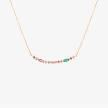 Load image into Gallery viewer, Collier Gaia 1 Rouge or jaune, rubis et émeraudes face