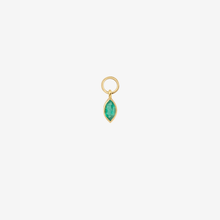 Cargar imagen en el visor de la Galería, Charm piercing émeraude Or 18 carats Sophie d'Agon face