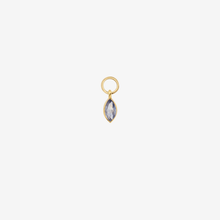 Cargar imagen en el visor de la Galería, Charm piercing saphir Bleu lavande Or 18 carats Sophie d'Agon Face