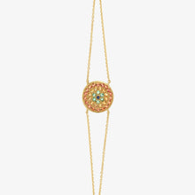 Charger l'image dans la visionneuse de la galerie, Bracelet yellowstone 1 cognac, emeraude verte, saphir coganc, saphir jaune, saphir bleu, Sophie d'Agon Joaillerie Paris