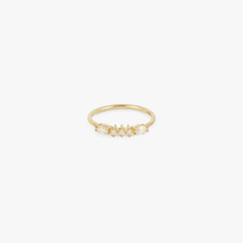 Load image into Gallery viewer, Gaia bague 6 diamant or jaune, diamants blancs, face
