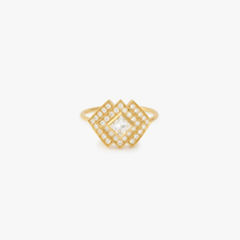 Load image into Gallery viewer, Ginger bague 6 diamants blancs et or jaune 18 carats face
