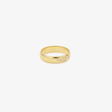 Load image into Gallery viewer, Alliance Miniflower Love 2, or jaune 18 carats, diamants blancs profil
