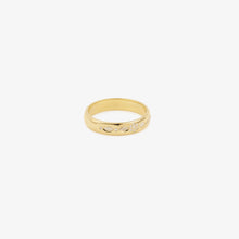 Load image into Gallery viewer, Alliance Miniflower Love 3 , or jaune 18 carats, diamants blancs profil
