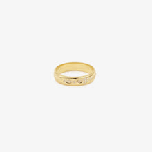 Load image into Gallery viewer, Alliance Miniflower Love 4, or jaune 18 carats, diamants blancs profil
