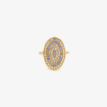 Load image into Gallery viewer, Bague en or saphir bleu, diamant salt &amp; pepper, saphir tilleul Sophie d'Agon
