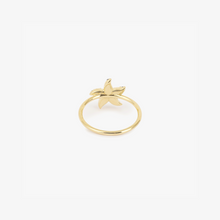 Load image into Gallery viewer, Bague Etoile de Mer, or jaune 18 carats, saphirs bleus, dos
