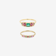 Load image into Gallery viewer, Ginger 2 Rose, Bague Gaia 6 Rouge, Emeraude Rubis saphir Rose or jaune, face
