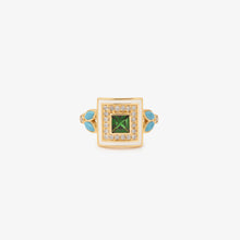 Load image into Gallery viewer, Ginger Tsavorite émail blanc diamant salt and pepper turquoise Sophie d'Agon face
