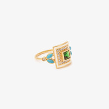 Load image into Gallery viewer, Ginger Tsavorite émail blanc diamant salt and pepper turquoise Sophie d'Agon profil
