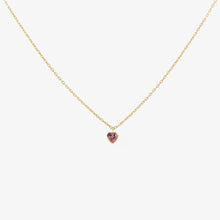 Load image into Gallery viewer, Petit Coeur collier 1 saphir or jaune 18 carats Sophie d'Agon 
