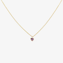 Load image into Gallery viewer, Petit Coeur collier 1 saphir or jaune 18 carats Sophie d'Agon 
