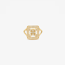 Load image into Gallery viewer, Rita Bague 4 diamant, or jaune et diamants blancs, face
