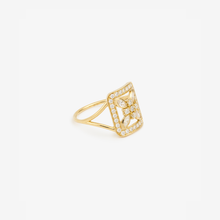 Load image into Gallery viewer, Rita Bague 4 diamant, or jaune et diamants blancs,profil
