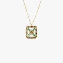 Load image into Gallery viewer, Collier Rita 1 Vert or 18k emeraude, saphir, diamants Face
