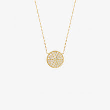 Load image into Gallery viewer, Yellowstone Collier 1 Diamant, or jaune et diamants blancs, face
