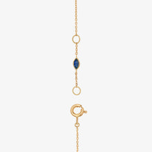 Charger l'image dans la visionneuse de la galerie, Collier Yellowstone 2 Anis, or 18K, émeraudes, diamants blancs, saphir bleu marine, fermoir
