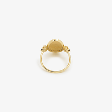 Load image into Gallery viewer, Bague Athéna 3 jaune or jaune, émail noir, diamants noirs et saphirs jaunes dos
