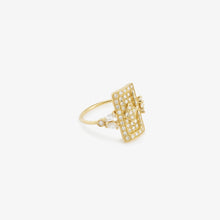 Load image into Gallery viewer, Ava bague 1 diamants, or jaune, diamants blancs, profil
