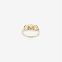 Load image into Gallery viewer, Bague Ava 2 bleue or jaune, saphirs roses, jaunes et bleus dos
