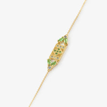 Load image into Gallery viewer, Bracelet Ava or jaune, tsavorites, saphirs bleus et jaunes 
