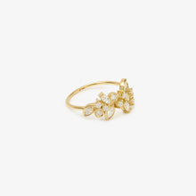 Load image into Gallery viewer, Camélia bague 1 diamant or jaune, diamants profil
