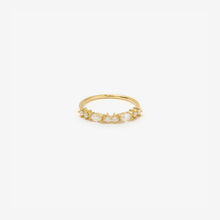 Load image into Gallery viewer, Gaia bague 2 diamant or jaune, diamants blancs, face
