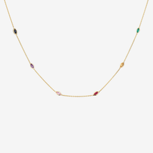 Load image into Gallery viewer, Collier choker Rainbow or jaune, rubis, saphirs roses, violets, jaunes, bleus et émeraudes

